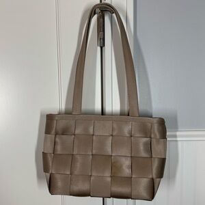 Harveys The Original Seat Belt Small Medium Shoulder Bag gray taupe tan y2k 90’s